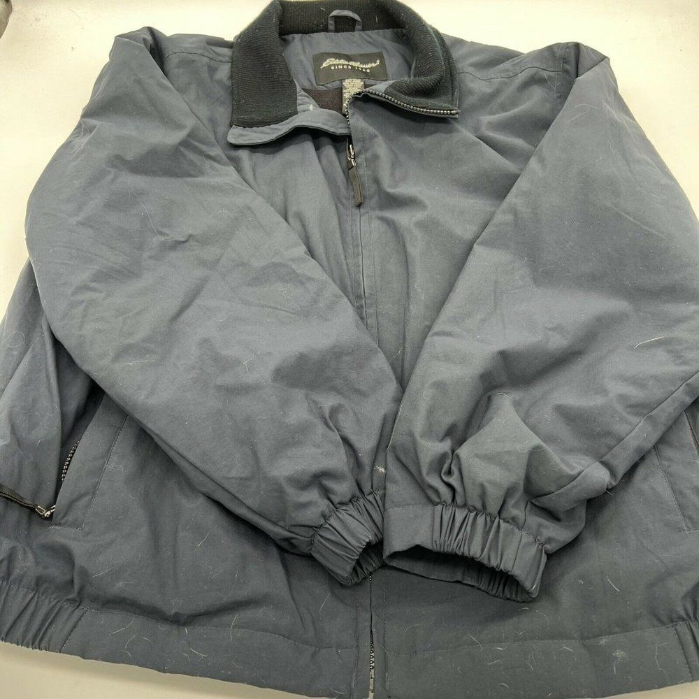 Eddie Bauer Insulated Nylon Zip Up Coat Blue Men’s XL Fleece lined